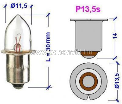WB 241017 9,6V 500mA (4,8W) P13.5s kripton izzó 38lm 15h Ø11,5x30mm 1.