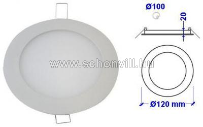 Beépíthető LED álmennyezeti mélysugárzó, fehér, 100-240V AC; 6W; 390lm; D=120mm, 4000°K; IP40 1.