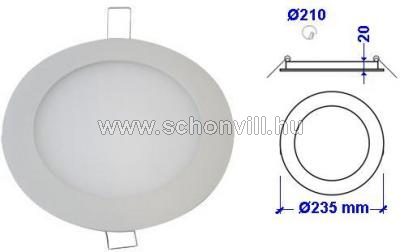 Beépíthető LED álmennyezeti mélysugárzó, fehér, 100-240V AC; 18W; 1200lm; D=235mm, 4000°K; IP40 1.