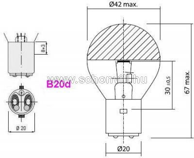 DR.FISCHER 00935043 24V 50W Ba20D Ø40x70mm tetőtükrös speciális fényforrás 1.