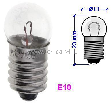 WB 241020 12V 250mA (3W) E10 izzó 2000h Ø11x24mm 1.