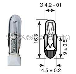 WB 241021 24V 20mA T4.5 miniatűr telefonizzó Ø4,5x16,5mm 1.