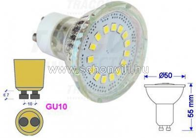 TRACON SMD-GU10-12-WW SMD LED spot fényforrás 230V, 50Hz, GU10, 3W, 3000K, 210lm, 12×LED2835, 120° 1.