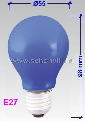 NARVA 340505000 AGF 230-240V 25W E27 BLUE kék normál izzó Ø55x98mm 1.