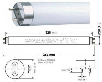 NARVA 108516000 LT 10W T8/840 fénycső 10000h 4000K G5 Ø16x517mm 1.