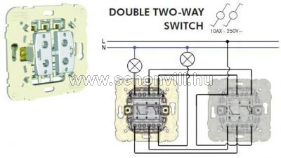 MEC 21101 - Dupla váltókapcsoló 250V~, 10AX 1.