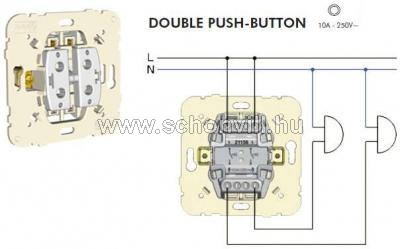 MEC 21156 - Dupla nyomógomb betét 250V AC; 10A 1.