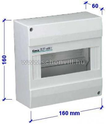 KANLUX 3852 DB108W 1X8P/SM modul burkolat, 8-modul, fehér, IP30 falonkívüli elosztódoboz ajtó nélkül 1.