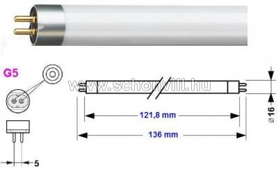 NBB 108002000 LT 4W/840 T5 SHORT G13 12000h Ø16x288 mm fénycső HKD-val 1.