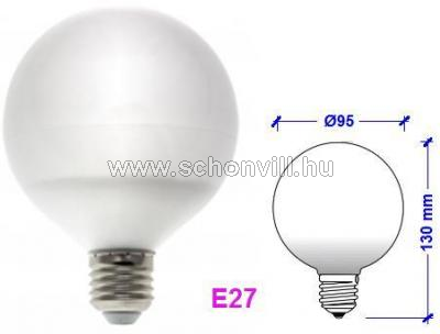 SPECTRUM 13154 LED-es gömb formájú izzó, 230V 13W 1020lm E27 CW (hideg fehér 5700 - 6500°K) 25000h Ø 1.