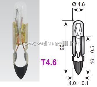 VEZALUX 46.46.22.331 telefon izzó 24V 50mA T4.6 Ø4,6x22mm 420009000 1.