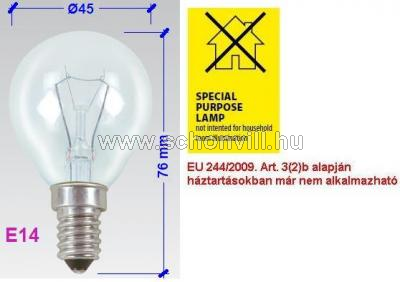 NBB 359005000 gömblámpa 40W E14 240V világos Ø46x75mm 1.