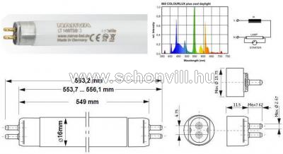 NARVA 10850501 LT 14W T5-EQ/865 fénycső 20000h 6500°K G5 Ø16x549mm HKD-val 1.