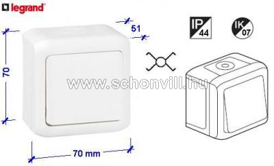 LEGRAND 782365 Forix IP44 falon kívüli keresztkapcsoló 10 AX - 250 V~ fehér 1.