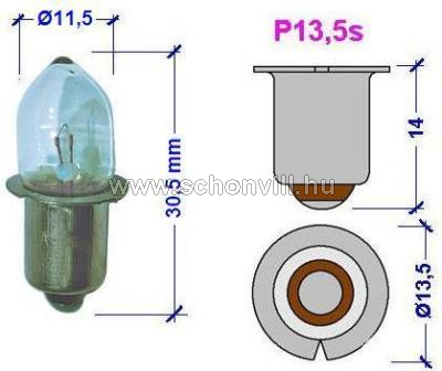 NBB 380030000 K 2,4V 750mA P13,5s 11,5x30mm Krypton clear zsebizzó 1.