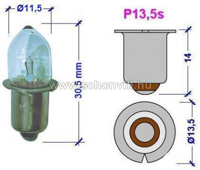 NBB 380090000 K 4,8V 750mA P13,5s 11,5x30mm Krypton clear zsebizzó 1.