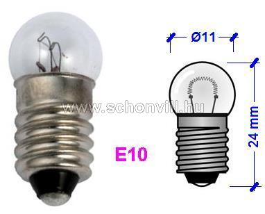 WB 241037 24V 50mA (1,2W) E10 izzó 2000h G11 Ø11x24mm 1.