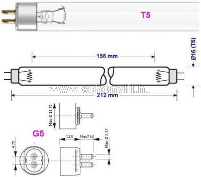 OSRAM 468796 HNS 11W G5 PURITEC HNS germicid UV-C fénycső T5, HKD-val 1.