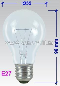 NBB 339056000 A55 izzó 130V 100W E27 55x98mm 1000h 1.