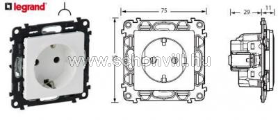 LEGRAND 753120 Valena Life 2P+F süllyesztett dugalj, gyermekvédelemmel 16A, fehér 1.