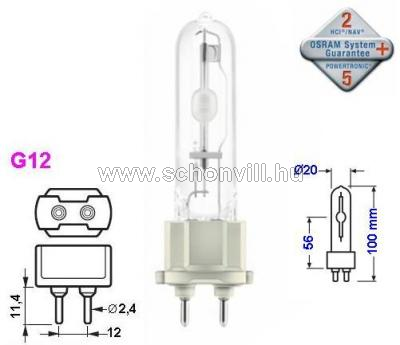 OSRAM 681850 HCI-T 35W/830 WDL PB G12 3000°K kerámia fémhalogén izzó PowerBall 1.