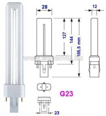 OSRAM 125094 DULUX S BL UVA 9 W/78 G23 UVA kompakt fénycső 1.