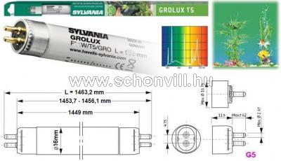 SYLVANIA 0002749 FHO 80W/GROLUX T5 G5 fénycső akváriumhoz és növényekhez (HKD-val) 1.