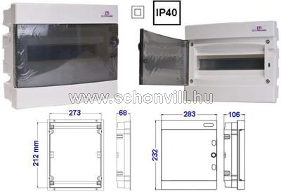 ETI ECM12PT DIDO-E 1x12 modulos süllyesztett kiselosztó átlátszó ajtóval IP40 1.