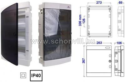 ETI ECM36PT DIDO-E 3x12 modulos süllyesztett kiselosztó átlátszó ajtóval IP40 1.