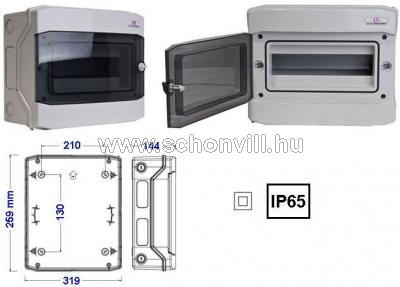 ETI ECH-12PT DIDO-ECH 1x12 modulos kültéri falonkívüli kiselosztó átlátszó ajtóval IP65 1.