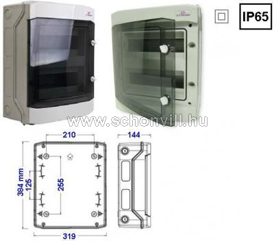 ETI ECH-24PT DIDO-ECH 2x12 modulos kültéri falonkívüli kiselosztó átlátszó ajtóval IP65 1.