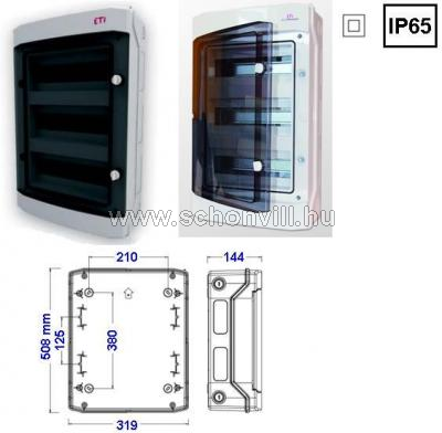 ETI ECH-36PT DIDO-ECH 3x12 modulos kültéri falonkívüli kiselosztó átlátszó ajtóval IP65 1.