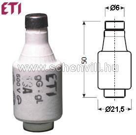 ETI 2312404 DII gG 10A 500VAC / 250VDC 50kA D-rendszerű kisfeszültségű olvadóbetét 1.