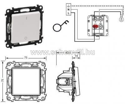 LEGRAND 752102 Kétpólusú kapcsoló sülly. Valena Life fehér billentyűvel 1.