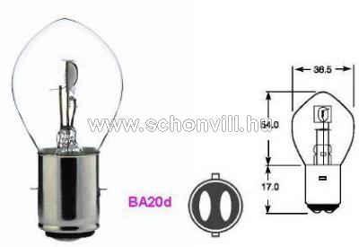 BOSMA 1185 12V 35/35W BA20d jármű izzó 1.