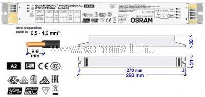 OSRAM 873729 QTP-OPTIMAL 1X54...58W elektronikus előtét T8/T5 fénycsőhöz 1.