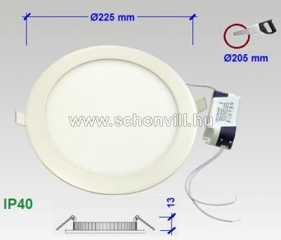 NBB 253400011 RIKI-V LED 240V 18W 4000°K IP40 Ø175x13mm süllyesztett álmennyezeti lámpatest 1.