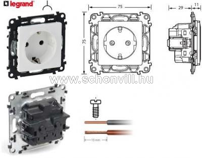 Valena Life 2P+f csatlakozóaljzat 16A 250V~ gyermekvédelemmel, csavaros vezetékbekötéssel fehér 1.