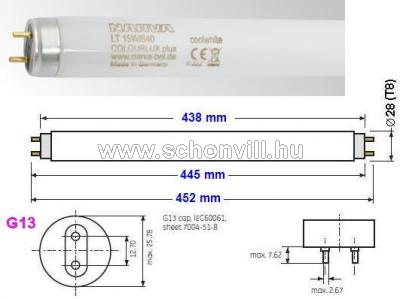 NARVA 108521000 LT 15W T8/840 fénycső 20000h 4000°K G5 Ø26x438mm 1.