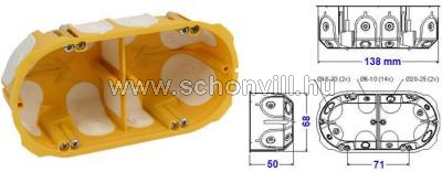 KOPOS KPL 64-50/2LD gipszkarton szerelvénydoboz 68mm 2-es, gumimembrános tömítés 1.