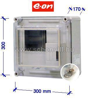 Csatári PVT EON 3030-1Fm 1-fázisú 1-mérőhelyes fogyasztásmérő szekrény 300x300x170mm IP65 1.