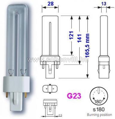 OSRAM 941226 HNS S 9 W G23 UVC germicid kompakt fénycső 8000h HKD-val 1.