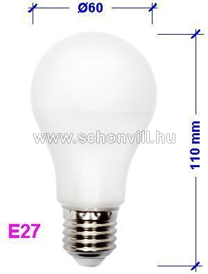 SPECTRUM 13900 LED-es norm. izzó forma, 230V 7W 500lm E27 meleg fehér 25000h Ø60x108mm 14xSMD5630 1.