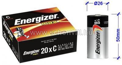 ENERGIZER MAX alkáli baby C LR14 elem 1,5V 20db/doboz, 8doboz/karton 1.