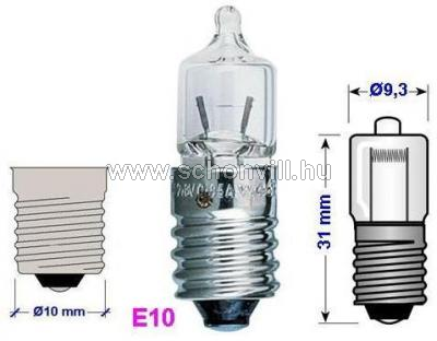 VEZALUX 981068158 H 6,0V 1000mA E10 halogén világos mini (zseb)izzó 100h Ø9,3x31mm 1.