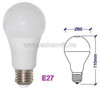 SPECTRUM 13901 LED-es normál izzó forma, 230V 10W 880lm 270° E27 CW hideg fehér 17000h Ø60x110mm 1.