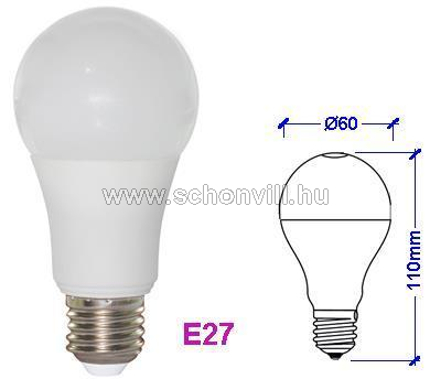 SPECTRUM 13902 LED-es normál izzó forma, 230V 10W 800lm 270° E27 meleg fehér 17000h Ø60x110mm 1.