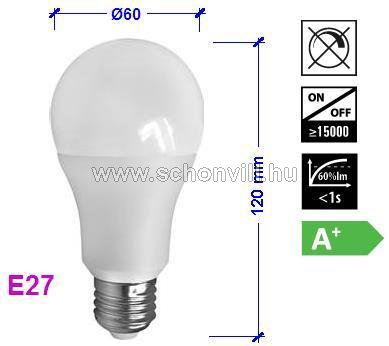 SPECTRUM 13909 SMD LED-es fényforrás, 230V 11,5W 1070lm E27 CW (hideg fehér) 17000h Ø60x120mm 220° 1.