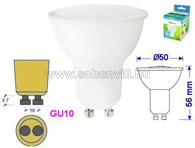 SPECTRUM 13266 LED-es fényforrás 230V 6W GU10 CW (hideg fehér) 480lm 17000h Ø50x56mm 1.