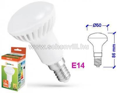 SPECTRUM 13987 LED-es R50 230V 6W E14 430lm WW (meleg fehér) 17000h Ø50x86mm 1.